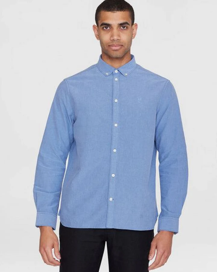 KnowledgeCotton Apparel Oxford Hemd - HARALD small owl oxford regular fit shirt - aus Bio-Baumwolle