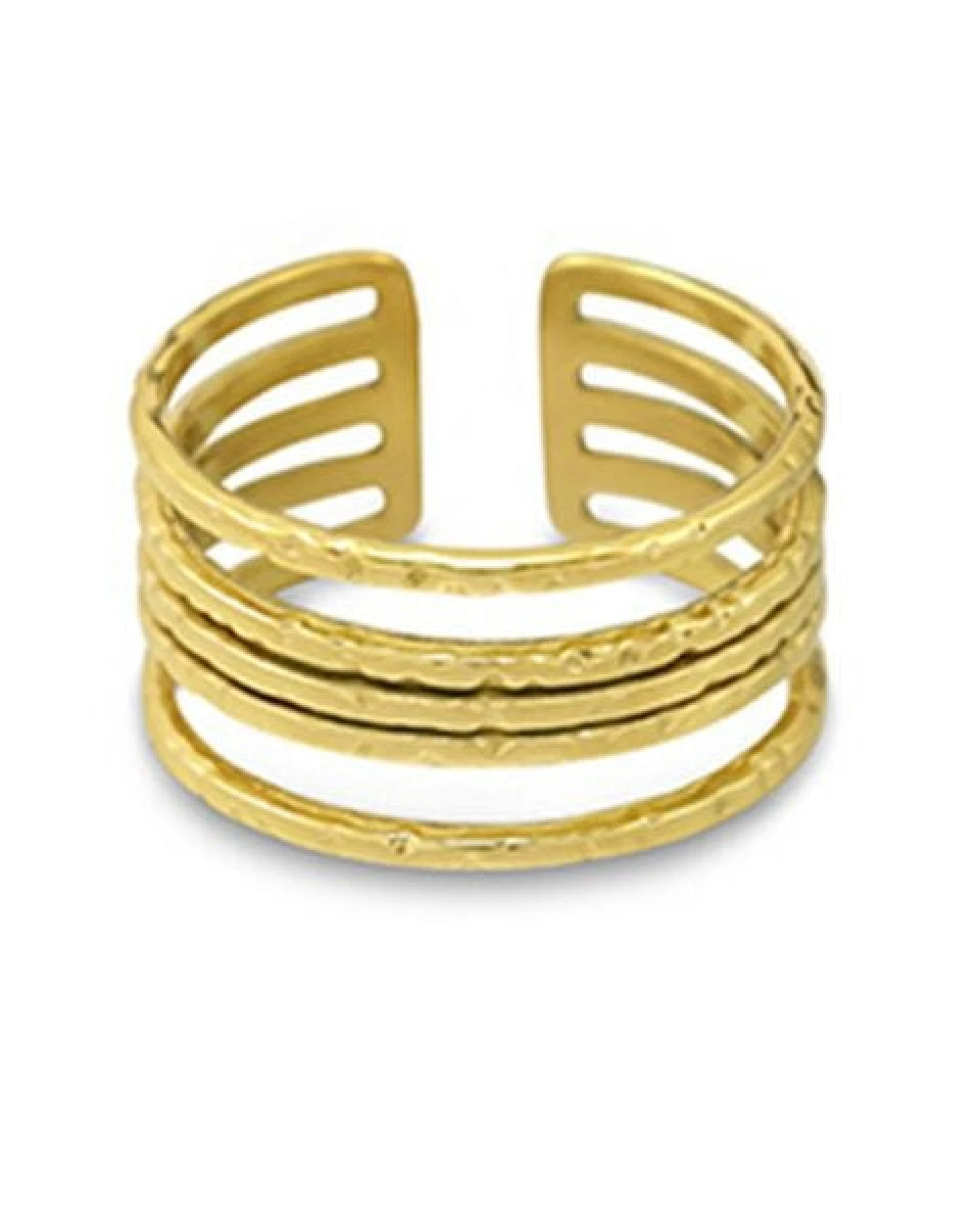 Größenverstellbarer BOHO Layering Ring ca. Ø 17 - 20mm von Elektropulli – Ansicht 2