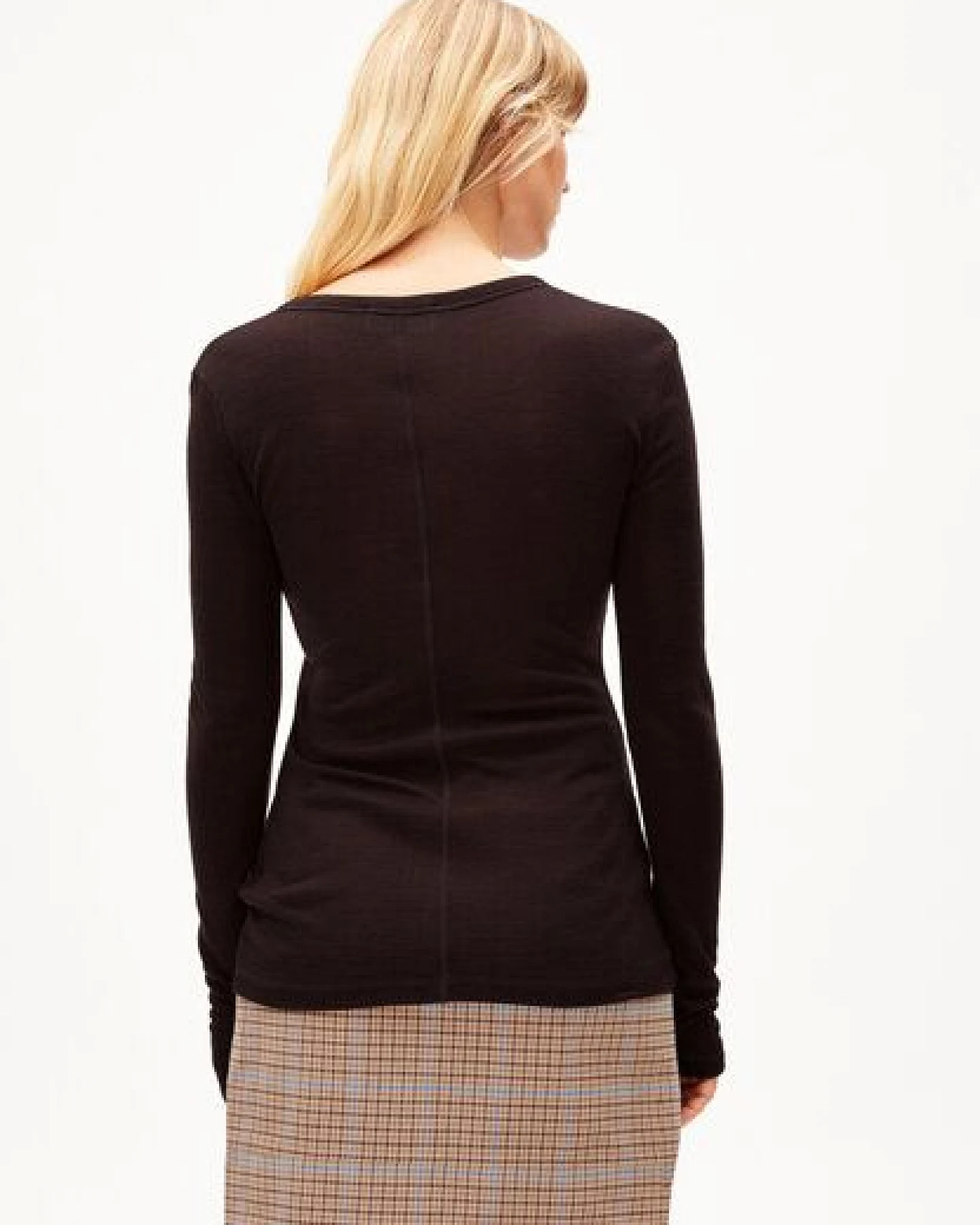 ARMEDANGELS MARIAA ANNAA - Damen Longsleeve Slim Fit aus TENCEL Lyocell-Woll Mix – Ansicht 2