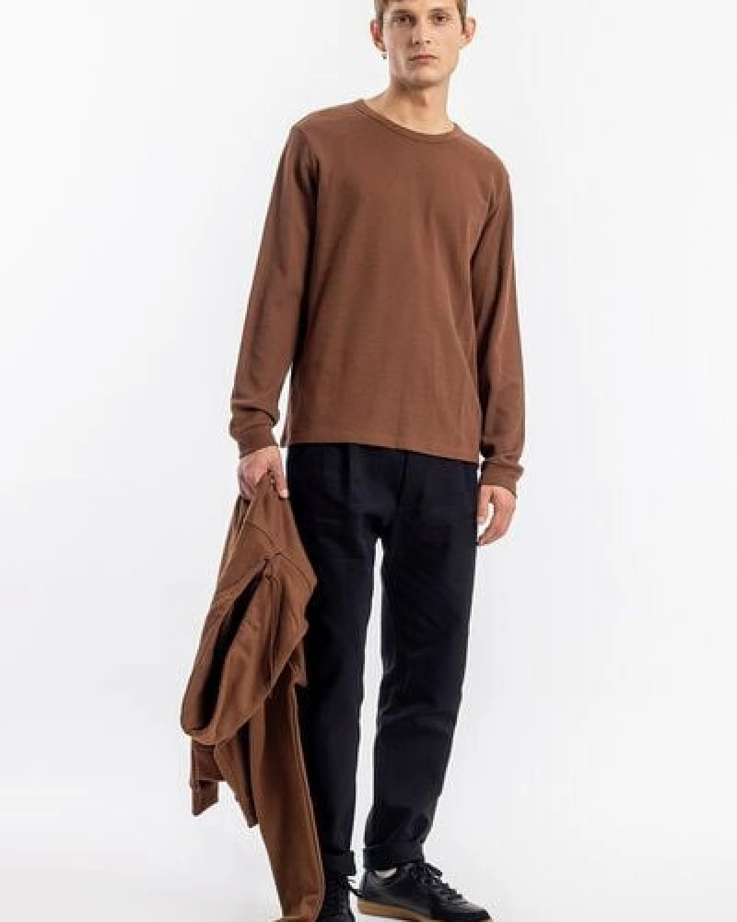 Rotholz Waffel Longsleeve aus Bio-Baumwolle – Ansicht 4