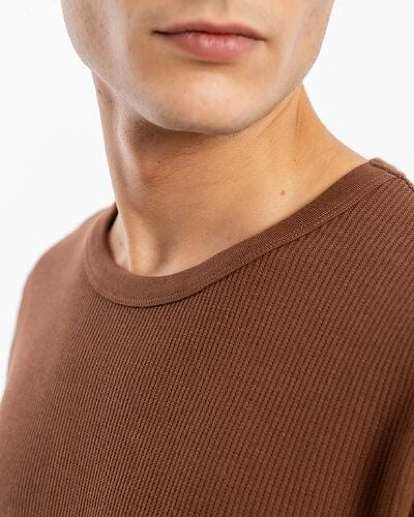 Rotholz Waffel Longsleeve aus Bio-Baumwolle – Ansicht 2