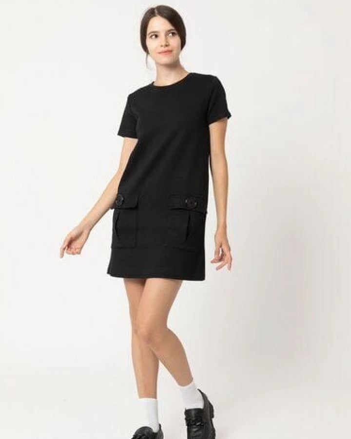 CORA happywear Marion Damen Kleid aus Buchenholz Faser I schwarz