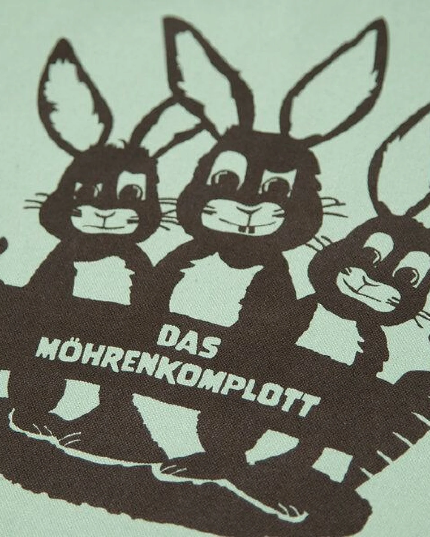 päfjes Feste Baumwolltasche /Bio - Hasen/Möhrenkomplott - Mint – Ansicht 2