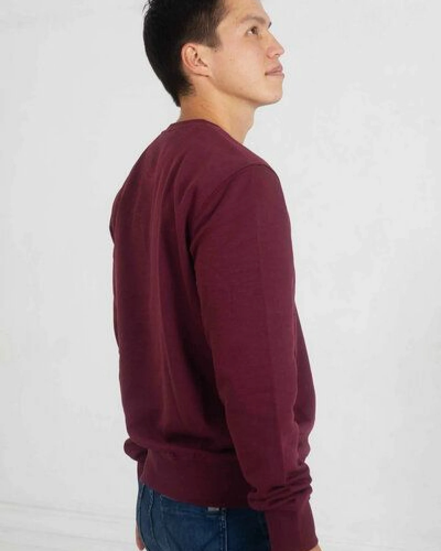 Kultgut Pro Planet Biobaumwolle & Upcycling - Supersoft Sweatshirt - Pullover /Weinrot – Ansicht 3
