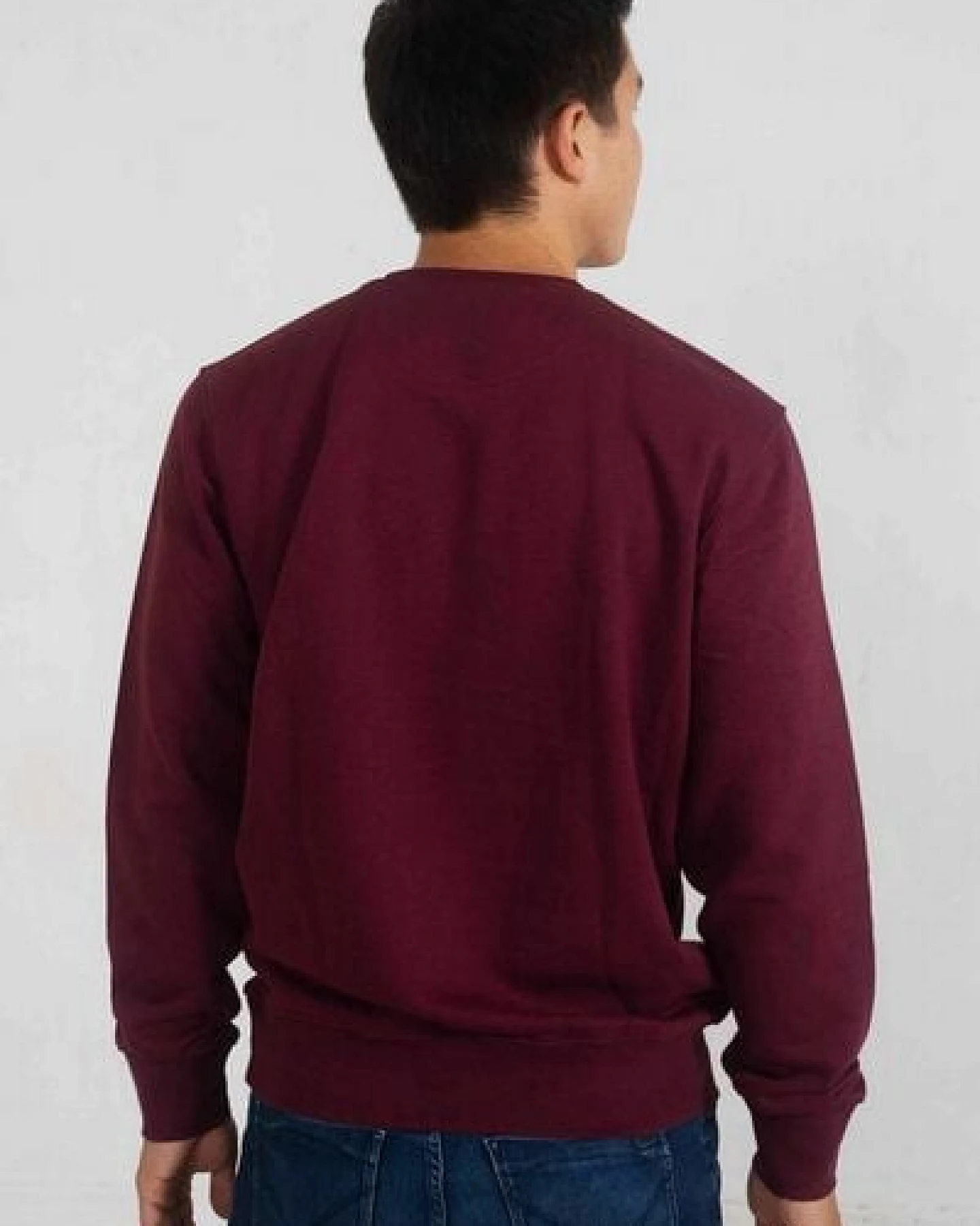 Kultgut Pro Planet Biobaumwolle & Upcycling - Supersoft Sweatshirt - Pullover /Weinrot – Ansicht 4