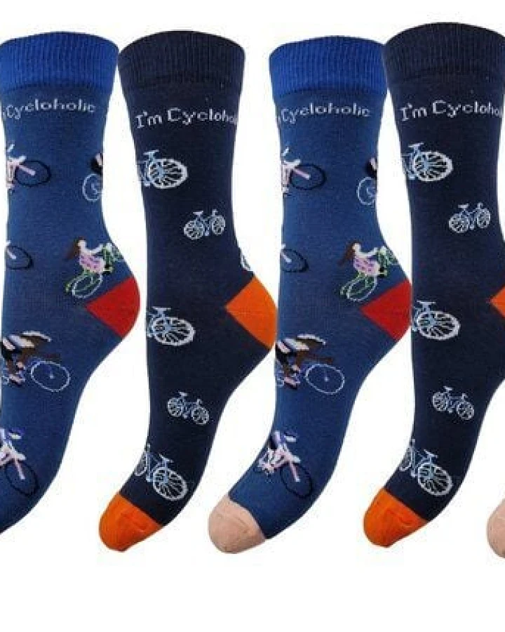 Bruno Barella Bio-Baumwollsocken mit Fahrradmotiv im 6er Pack