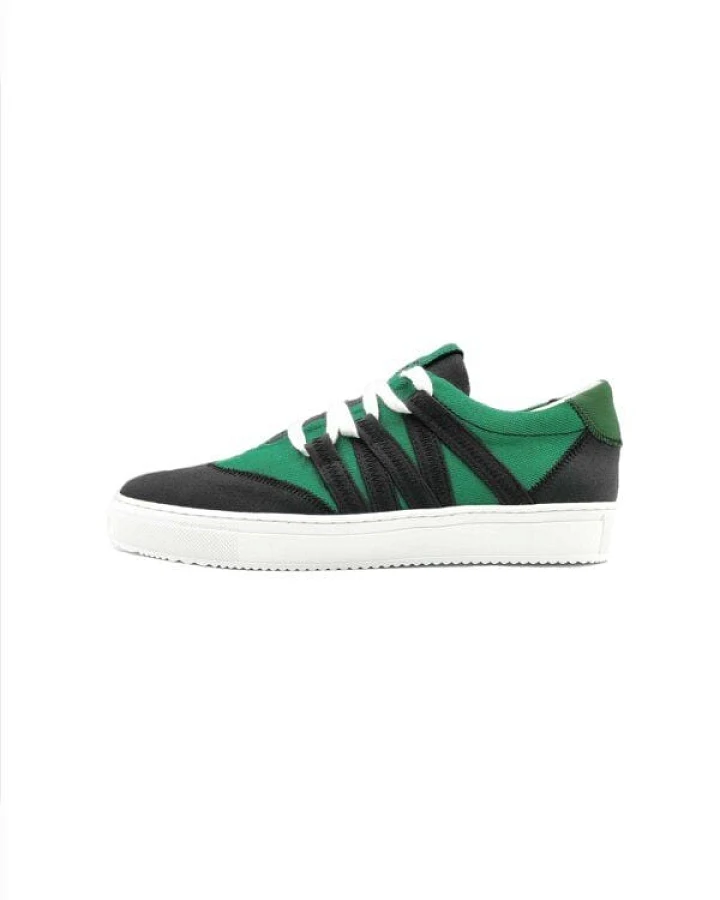 VAER LIMITIERT Nachhaltiger Sneaker: Recycled / Upcycled / Zirkulär / Vegan - Green White Phoenix