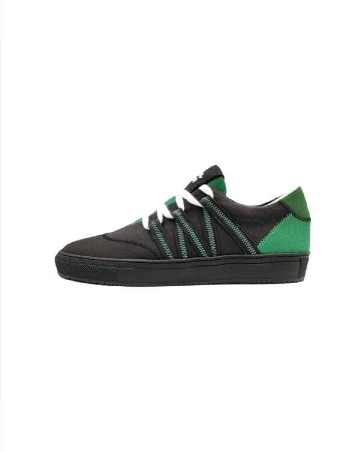 VAER LIMITIERT Nachhaltiger Sneaker: Recycled / Upcycled / Zirkulär / Vegan - Green Black Phoenix
