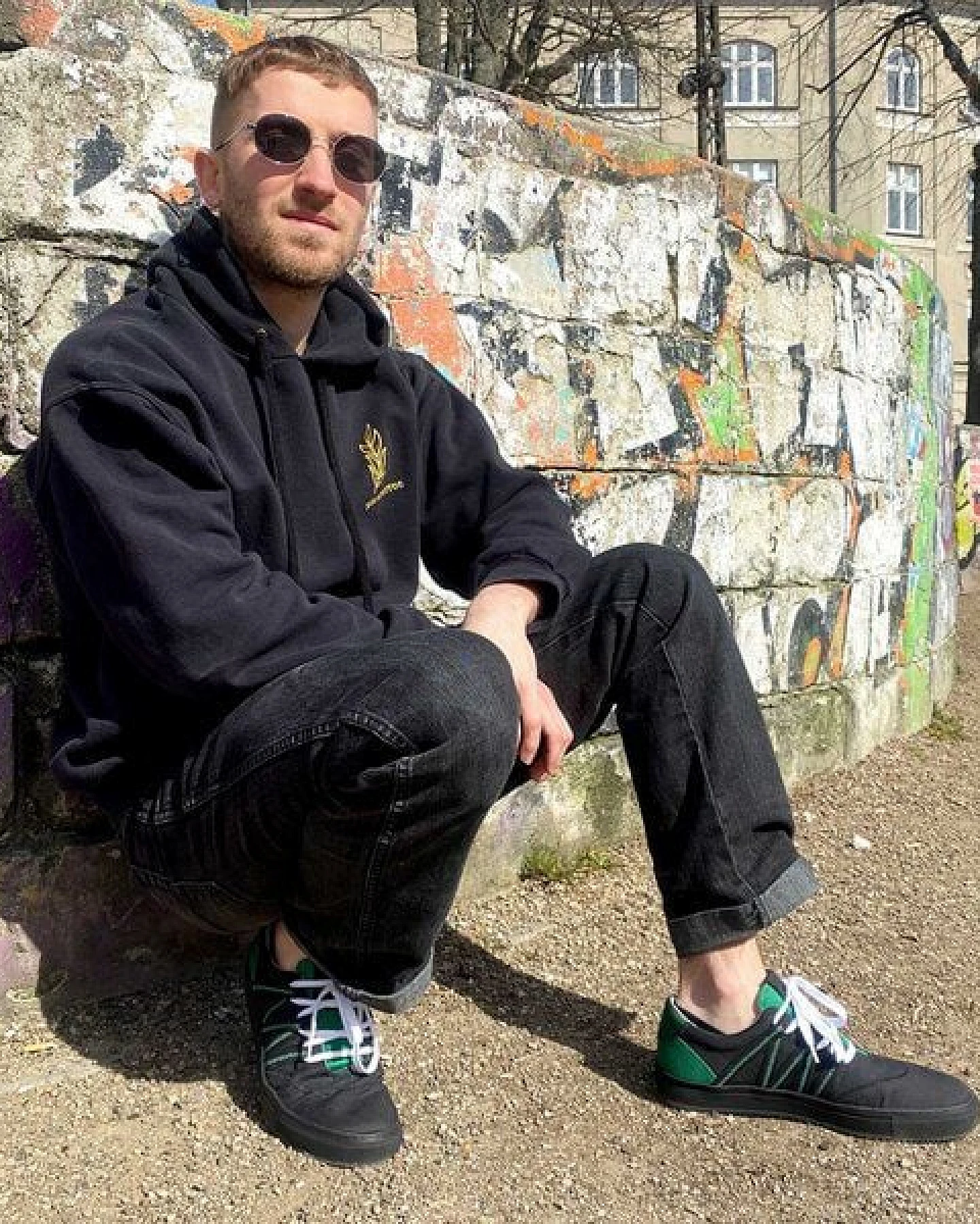 VAER LIMITIERT Nachhaltiger Sneaker: Recycled / Upcycled / Zirkulär / Vegan - Green Black Phoenix – Ansicht 2