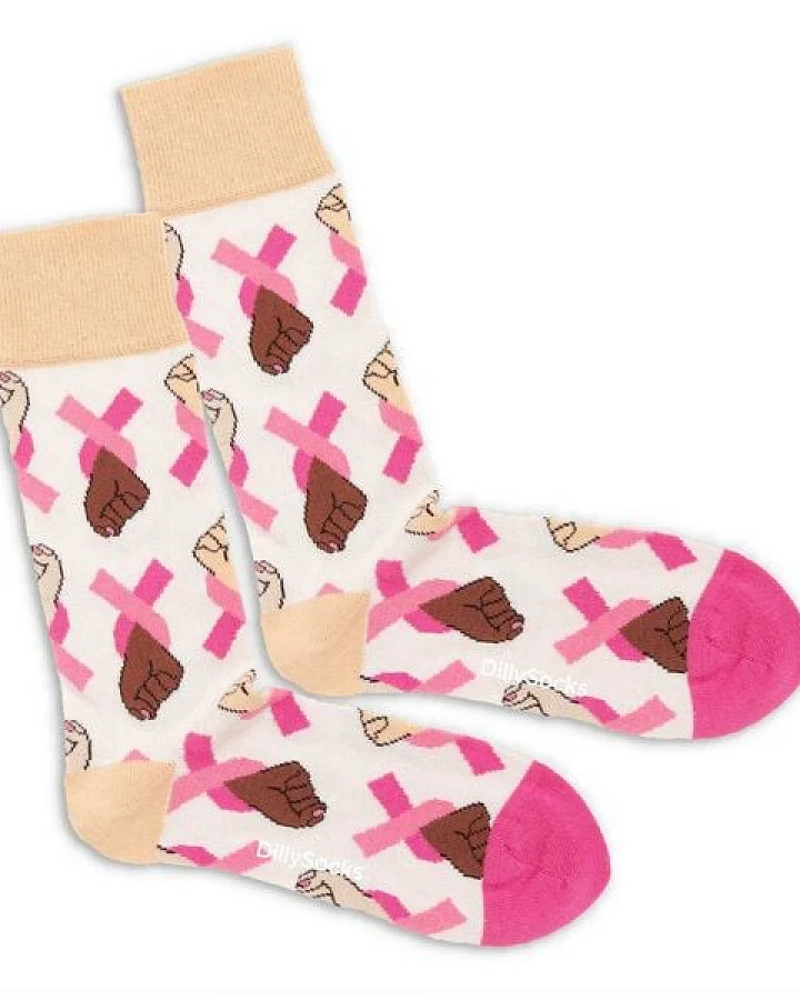DillySocks Pink Ribbon Charity Socken