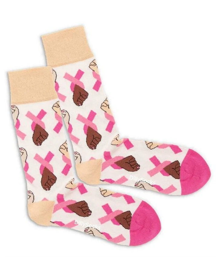 DillySocks Pink Ribbon Charity Socken