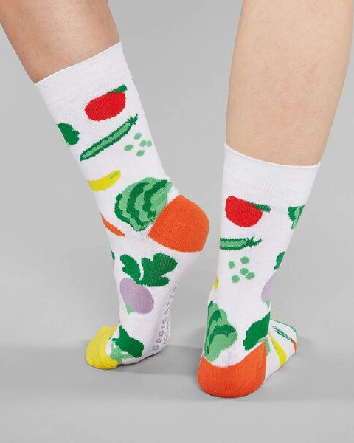 DEDICATED Sigtuna Socken Vegetables - White – Ansicht 2