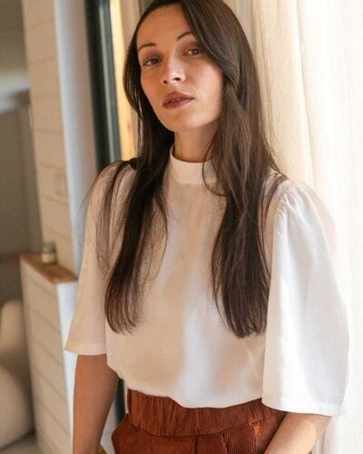 WiDDA berlin OLIVIA weiße Bluse mit Puffärmeln aus TENCEL®