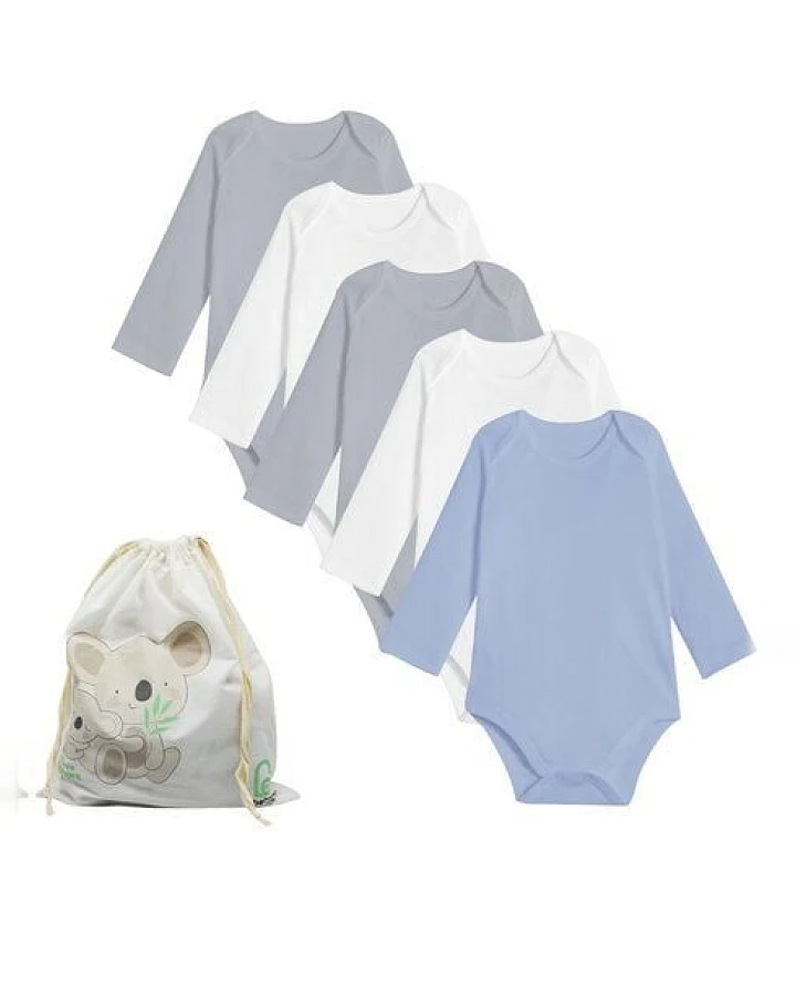 Biorganic 5er-Pack Baby Body Unisex Langarm, GOTS-zertifiziert