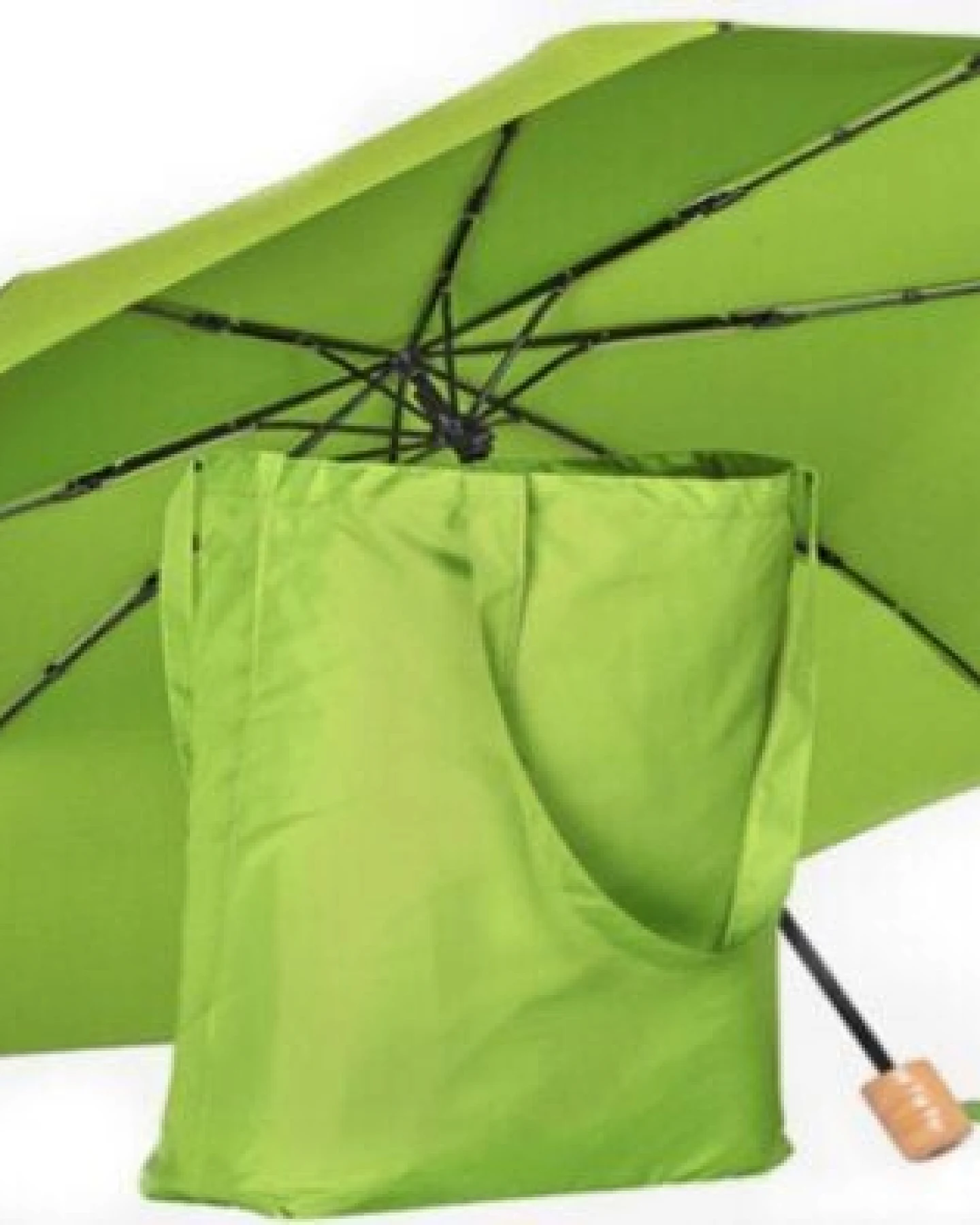 FARE Mini-Taschenschirm Sicherheitsschieber Gerader Griff mit Einkaufstasche – Ansicht 3