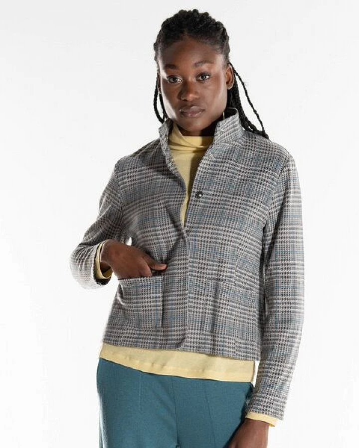 Alma & Lovis Stylische Karo-Blazerjacke aus softer Bio-Baumwolle