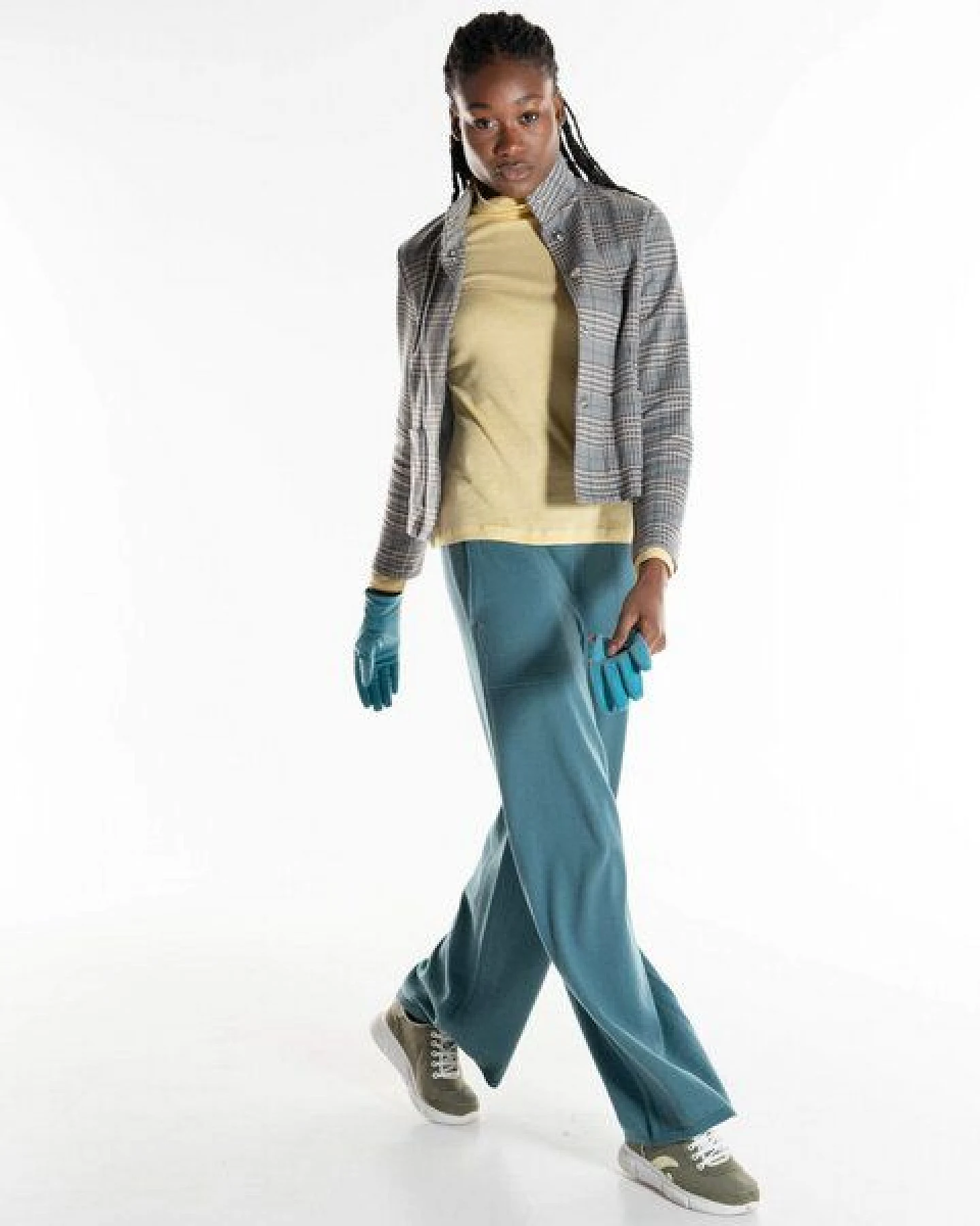 Alma & Lovis Stylische Karo-Blazerjacke aus softer Bio-Baumwolle – Ansicht 4