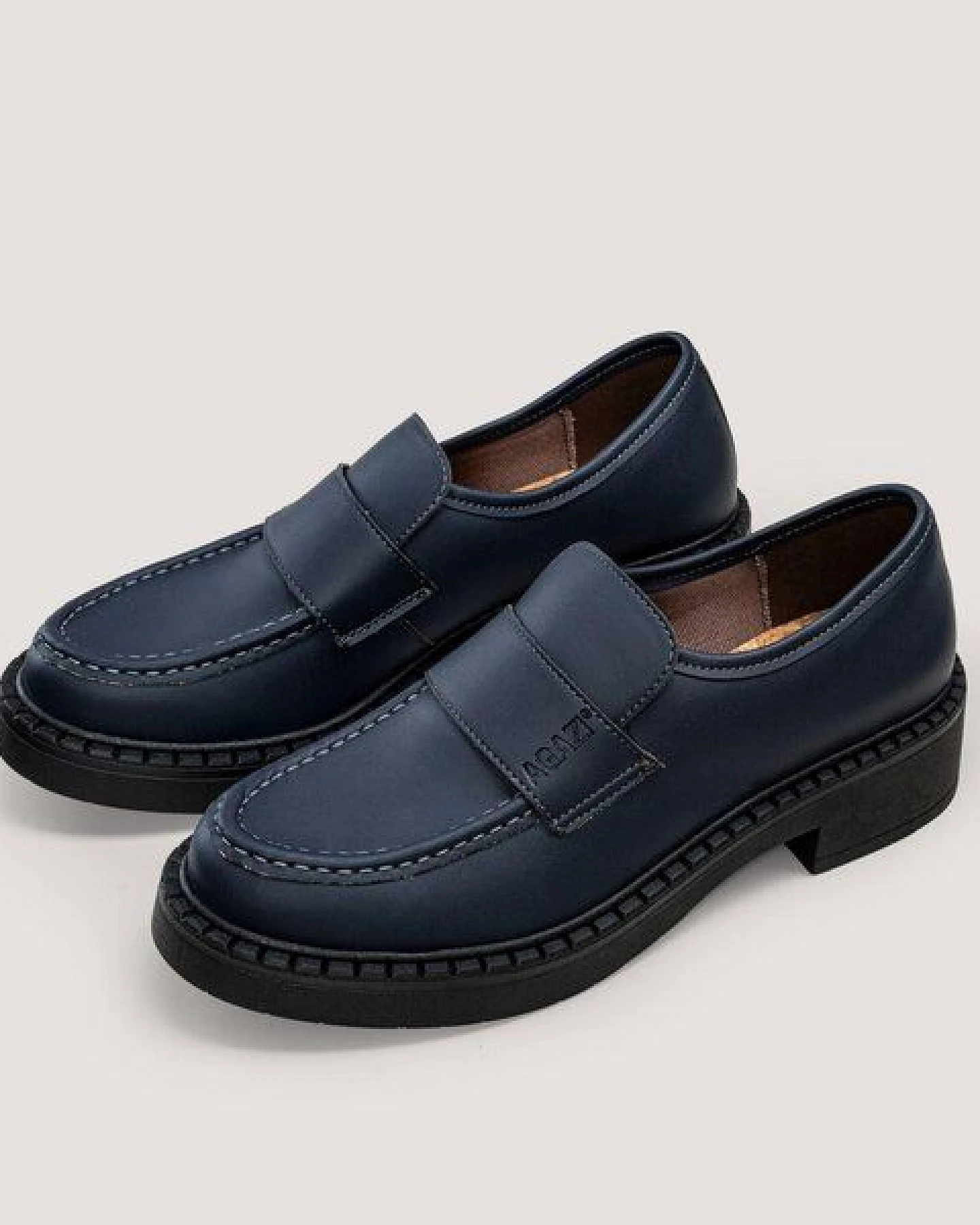 AGAZI DIANE (navy blue) - 3 in 1 corn leather loafers (vegan, plant-based) – Ansicht 2