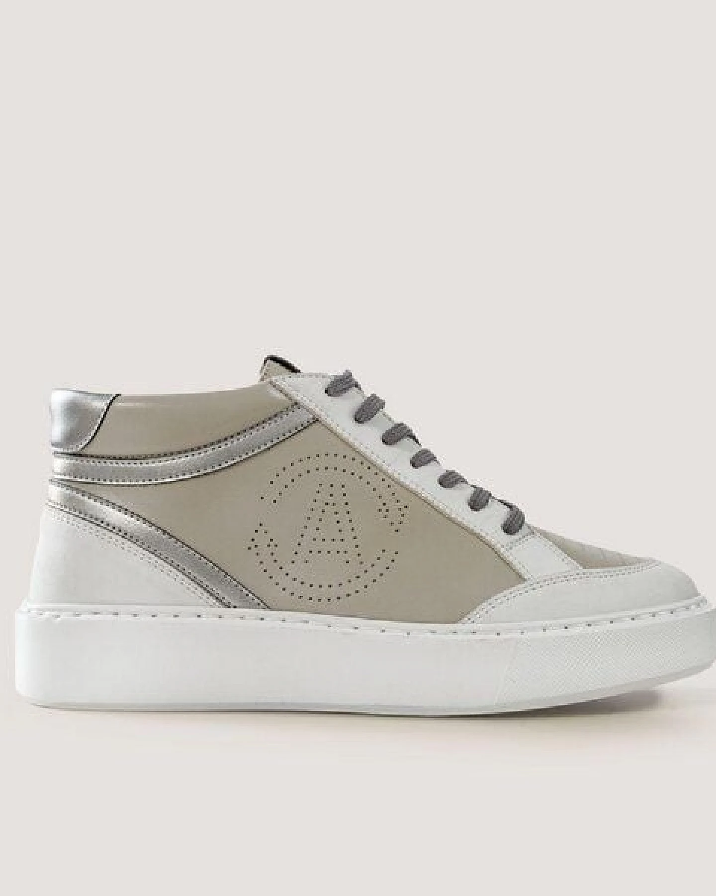 AGAZI BLANKA (grey & white) - apple & corn leather sneakers (vegan, plant-based) – Ansicht 3