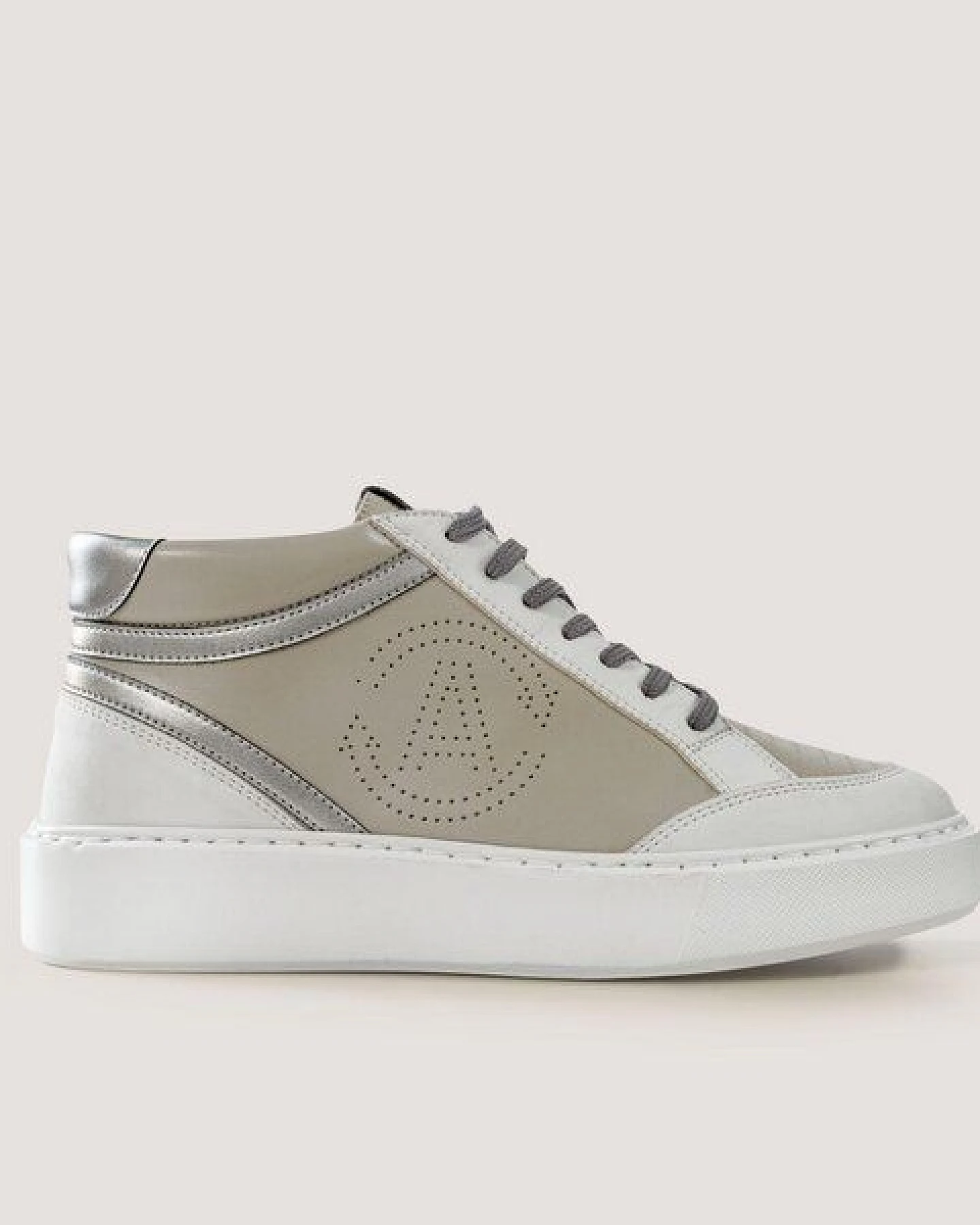 AGAZI BLANKA (grey & white) - apple & corn leather sneakers (vegan, plant-based) – Ansicht 3