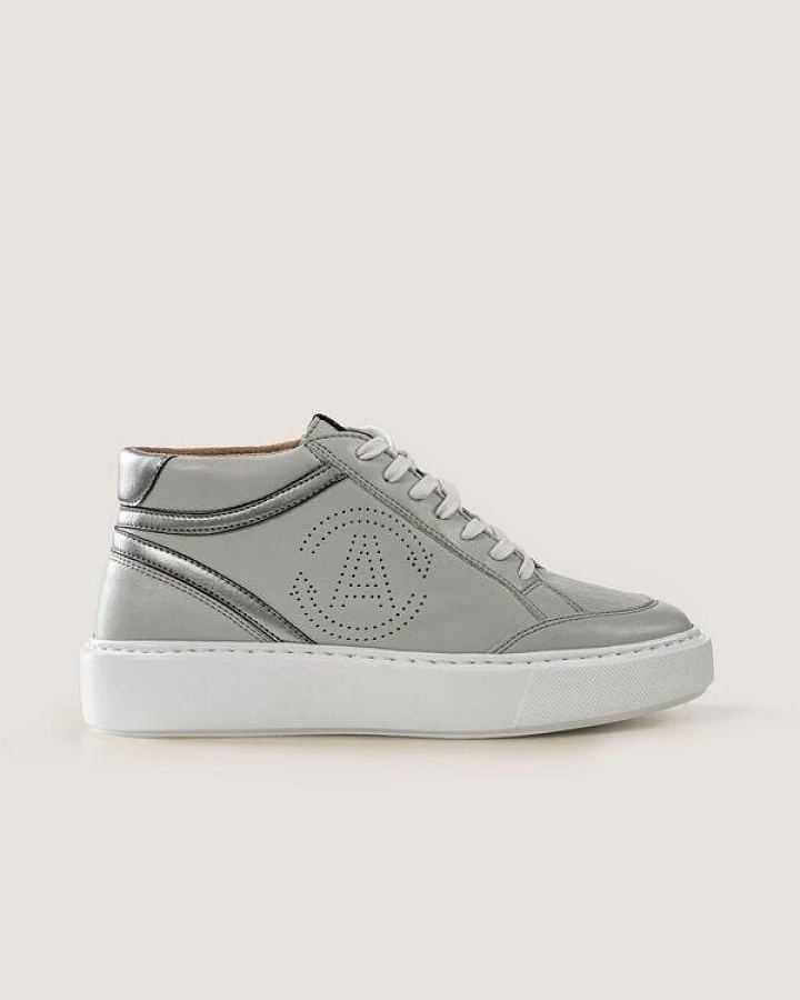 AGAZI BLANKA (grey) - apple leather sneakers (vegan, plant-based)