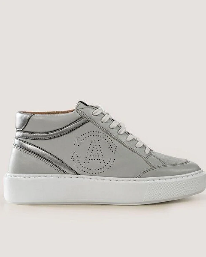 AGAZI BLANKA (grey) - apple leather sneakers (vegan, plant-based)