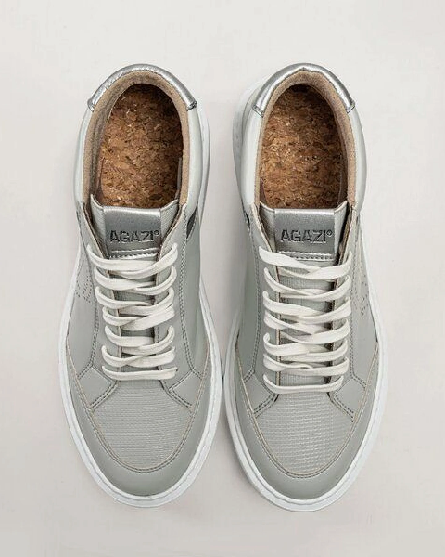 AGAZI BLANKA (grey) - apple leather sneakers (vegan, plant-based) – Ansicht 3