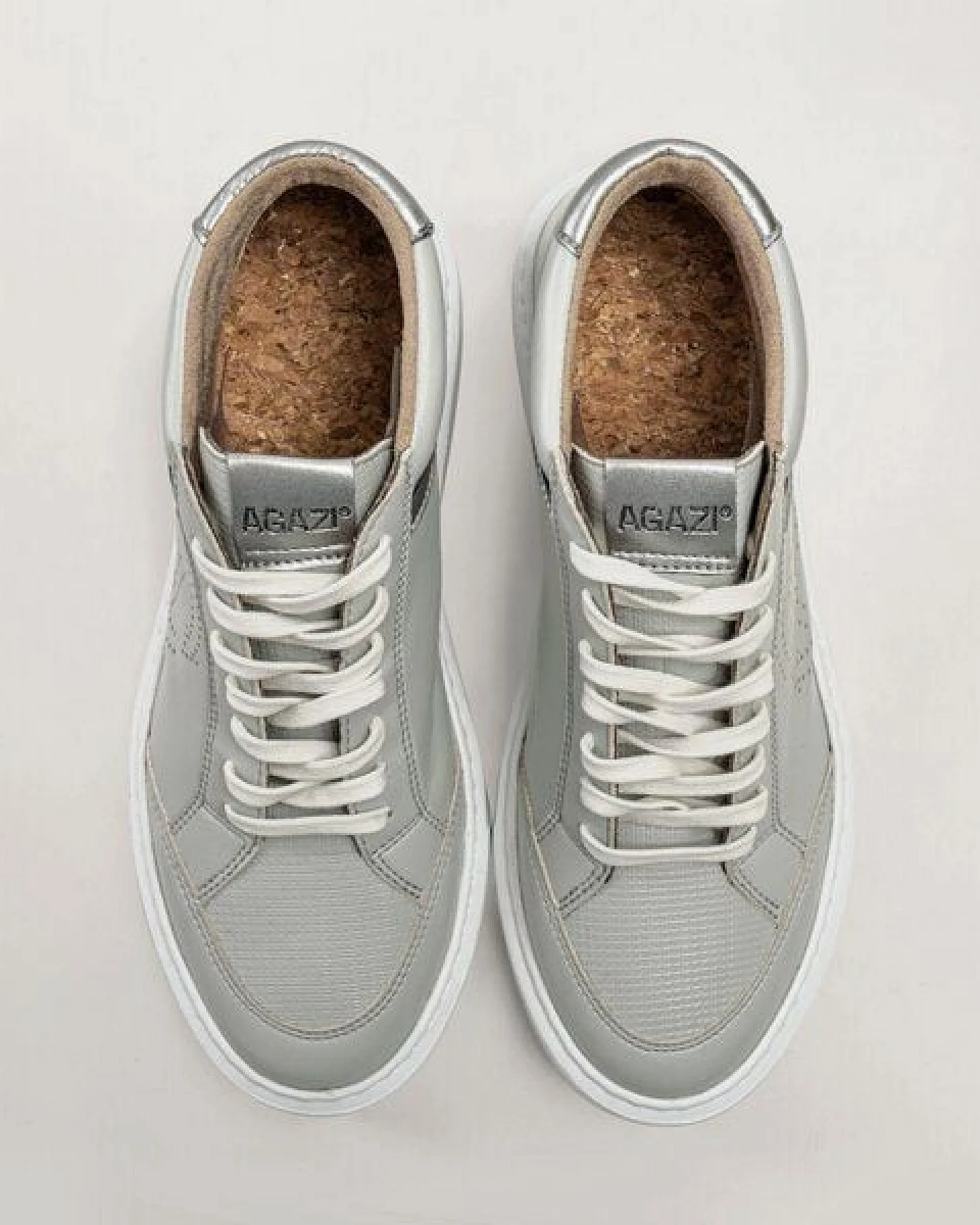 AGAZI BLANKA (grey) - apple leather sneakers (vegan, plant-based) – Ansicht 3