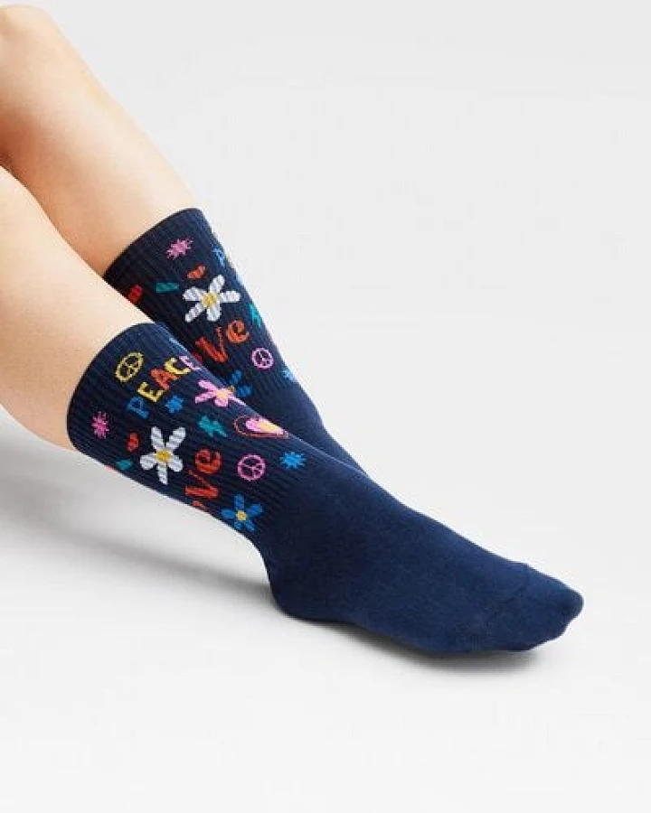 Natural Vibes Peace & Love Hippie Socken Bio GOTS