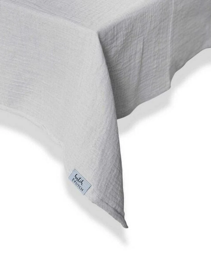 Hutch&Putch Musselin-Tischdecke "Angelina" • Light Grey