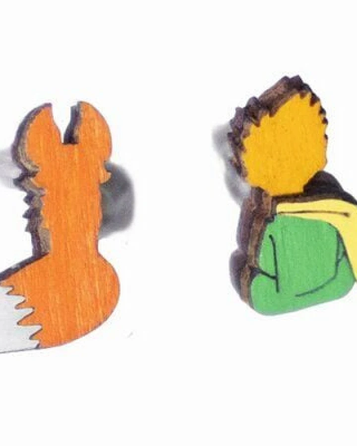 BeWooden Der Kleine Prinz - Ohrstecker mit Holzdetails