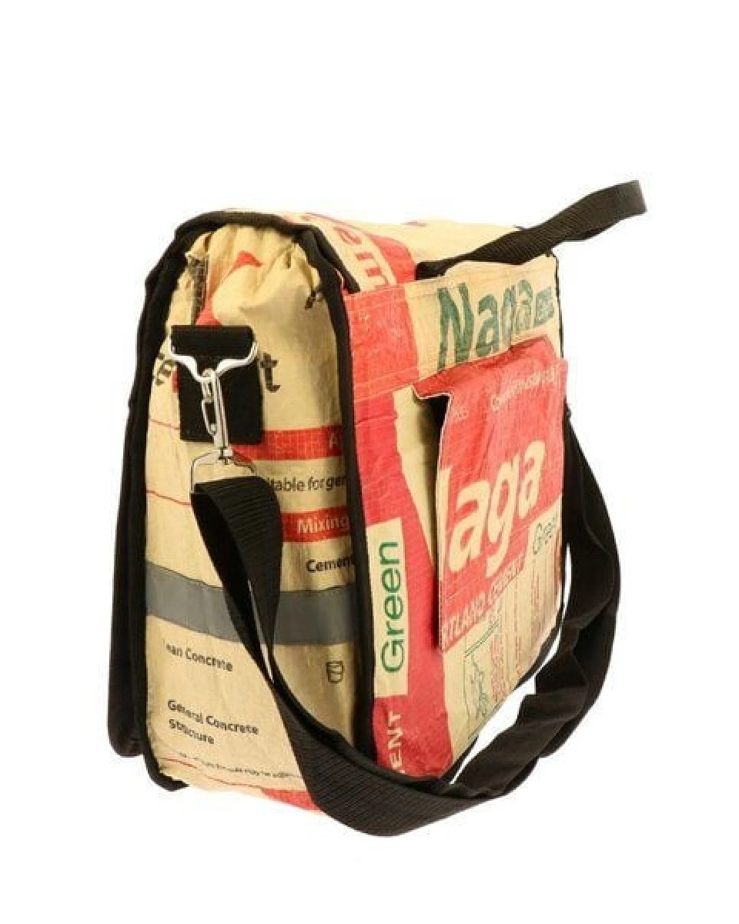 MoreThanHip Einzelne Fahrradtasche/Laptop-Tasche aus recycelten Zementsäcken - Vannak – Ansicht 3