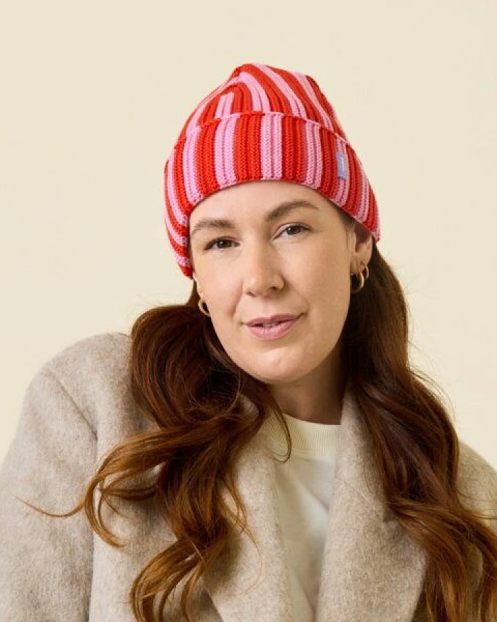 popeia Special Beanie gestreift aus 100% Merinowolle (mulesingfrei)