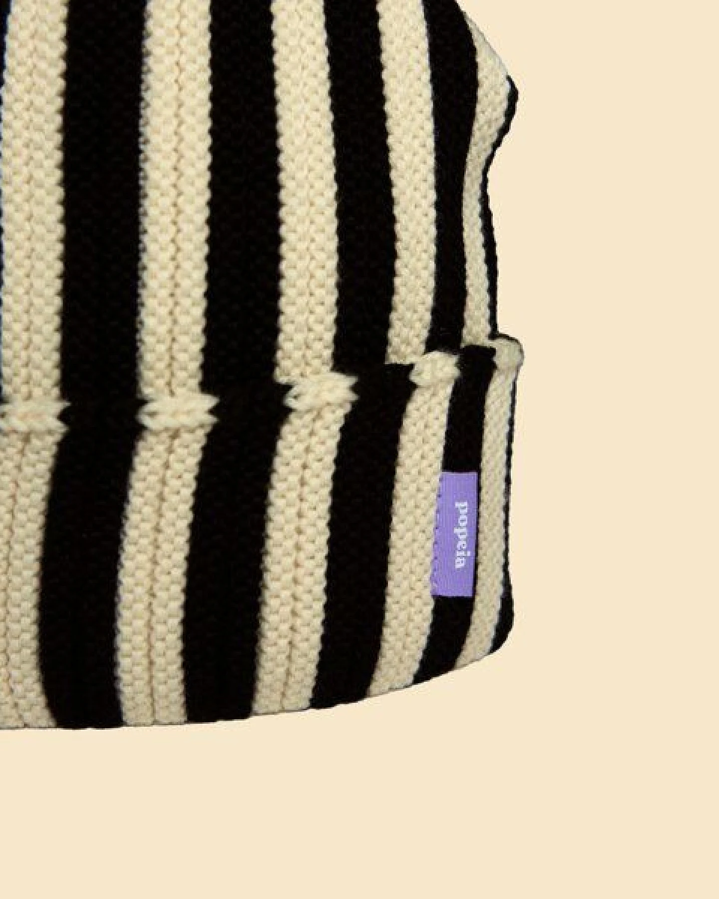 popeia Special Beanie gestreift aus 100% Merinowolle (mulesingfrei) – Ansicht 4
