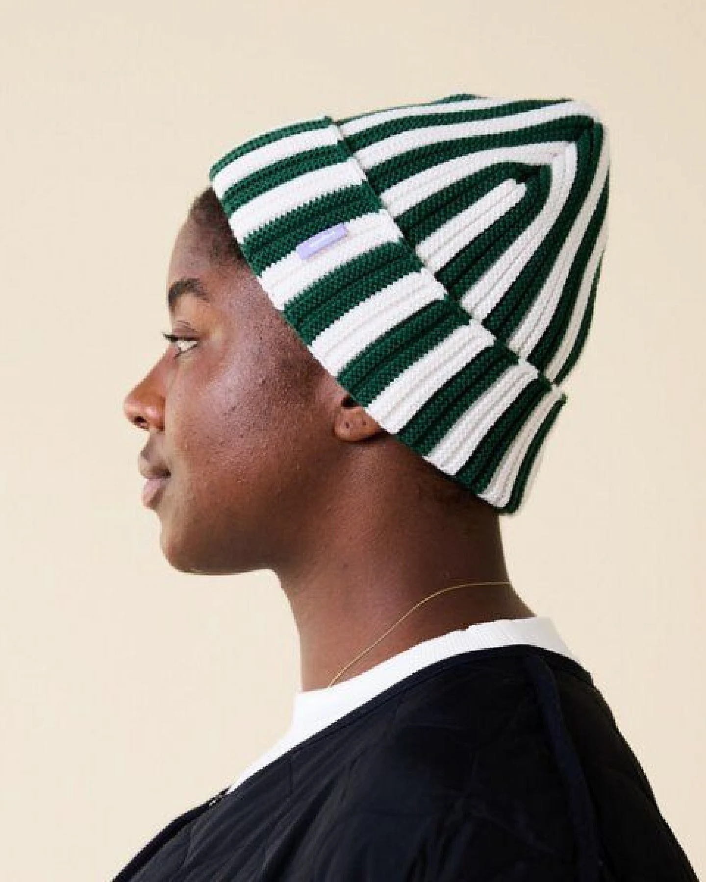 popeia Special Beanie gestreift aus 100% Merinowolle (mulesingfrei) – Ansicht 4
