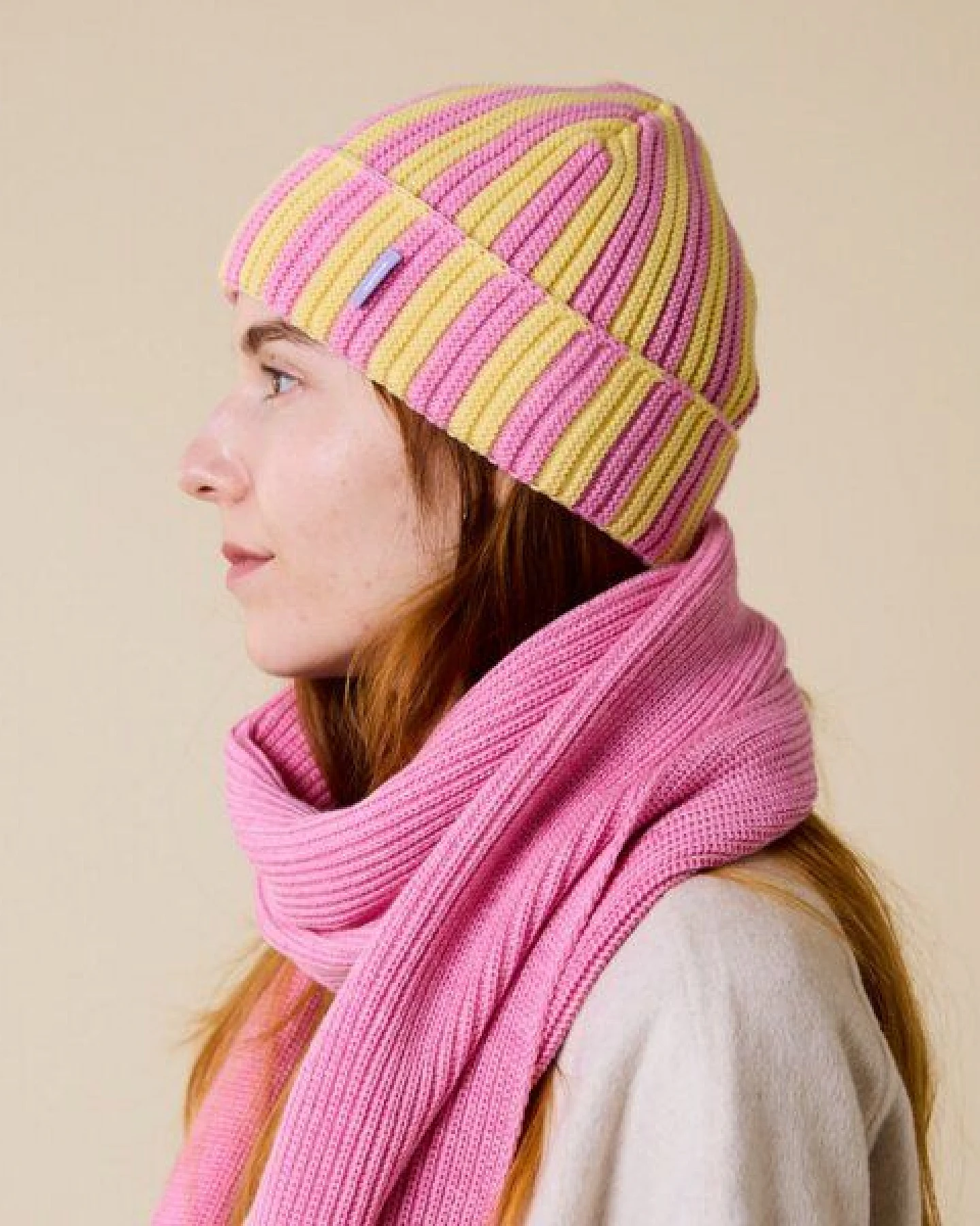popeia Special Beanie gestreift aus 100% Merinowolle (mulesingfrei) – Ansicht 3
