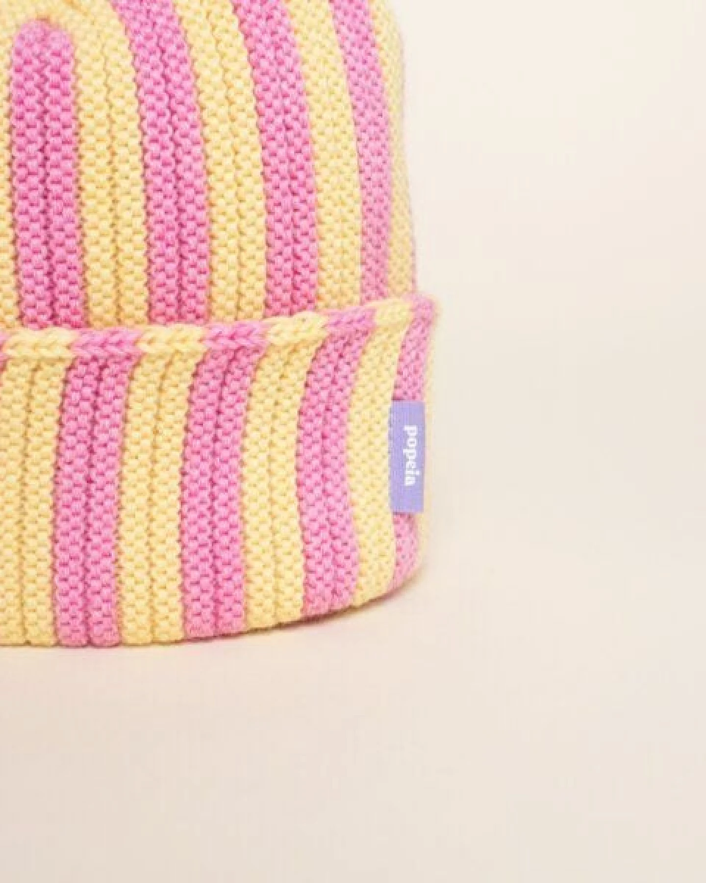 popeia Special Beanie gestreift aus 100% Merinowolle (mulesingfrei) – Ansicht 4