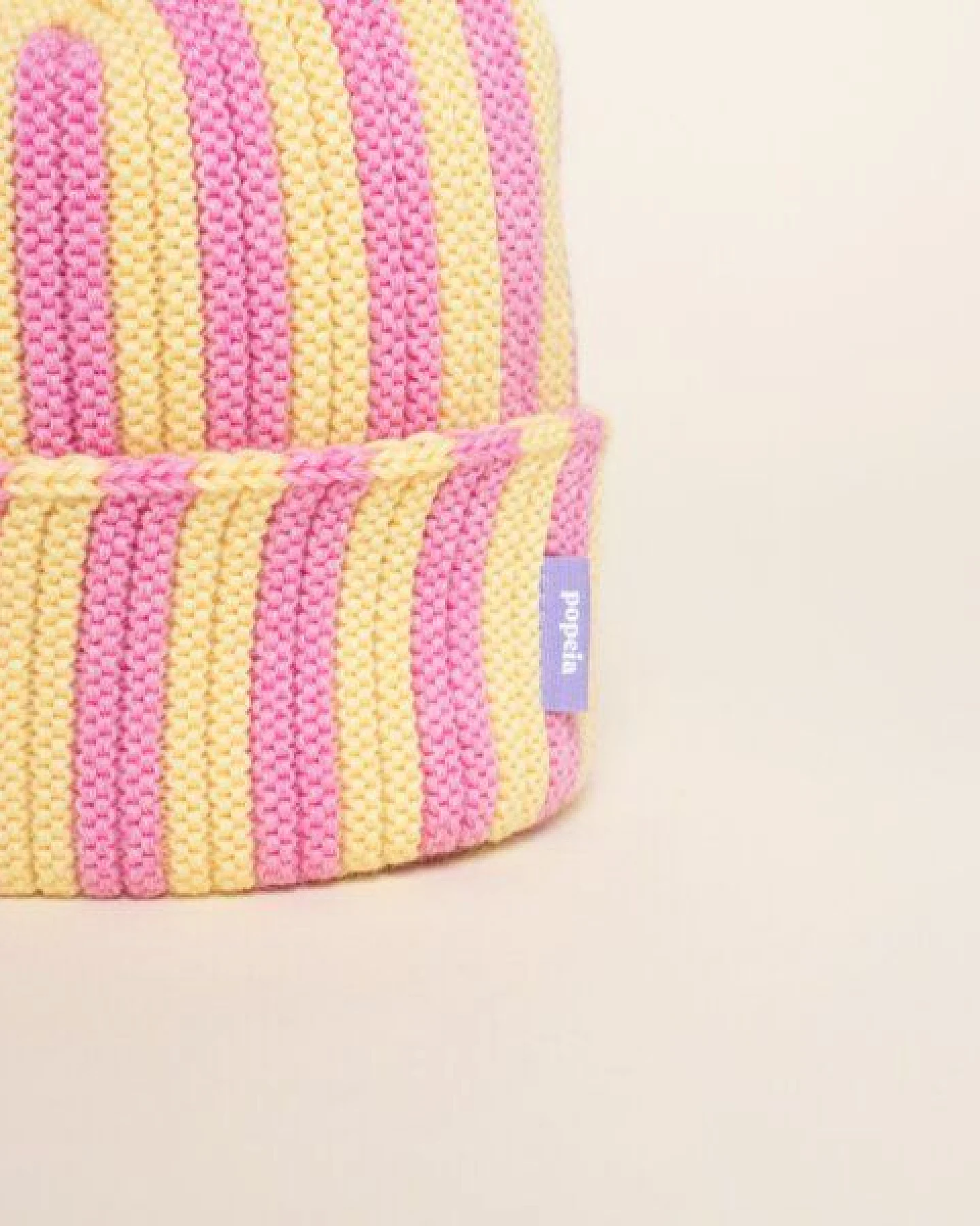 popeia Special Beanie gestreift aus 100% Merinowolle (mulesingfrei) – Ansicht 4