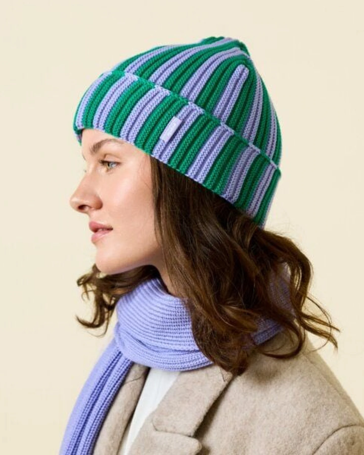 popeia Special Beanie gestreift aus 100% Merinowolle (mulesingfrei) – Ansicht 3