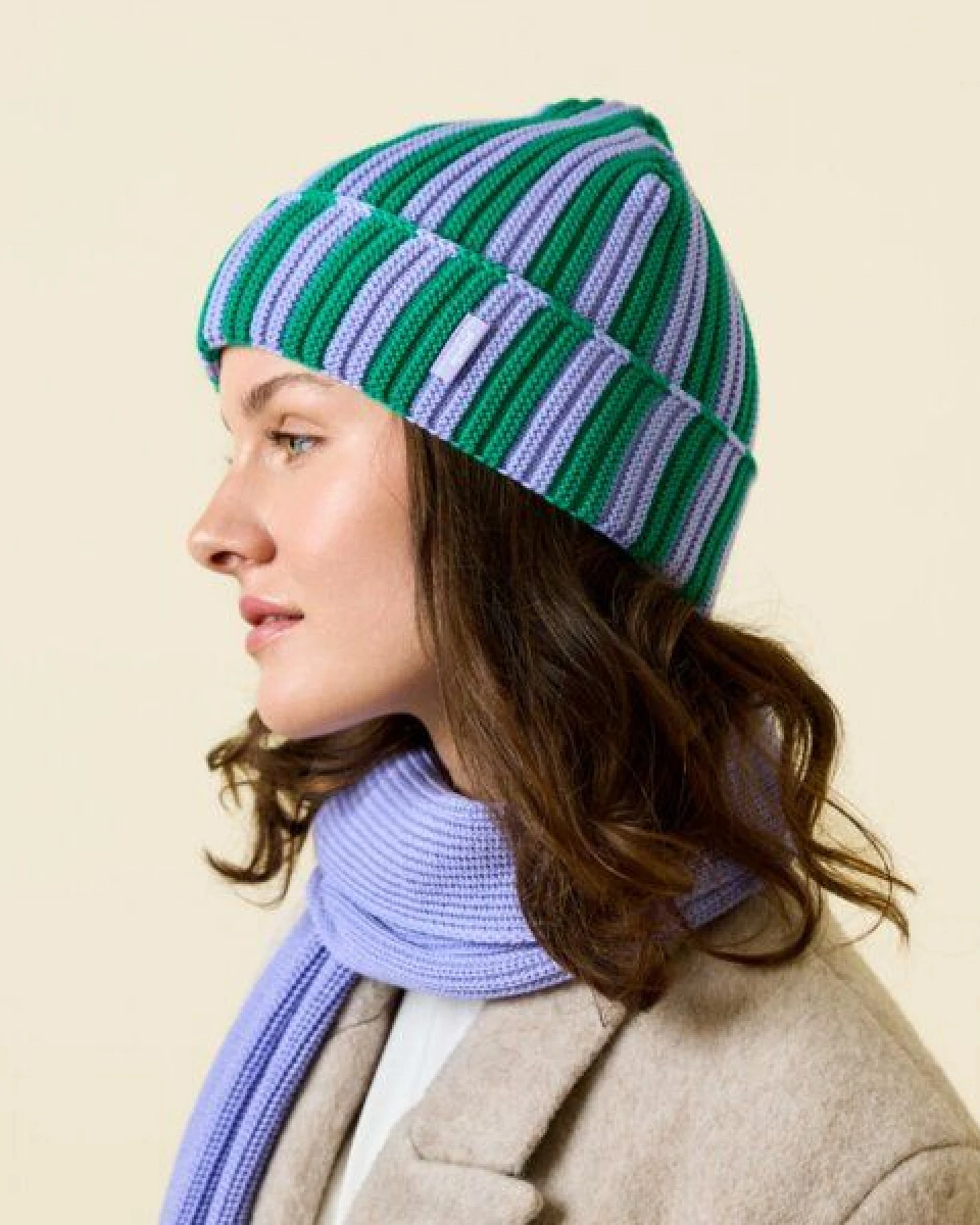 popeia Special Beanie gestreift aus 100% Merinowolle (mulesingfrei) – Ansicht 3