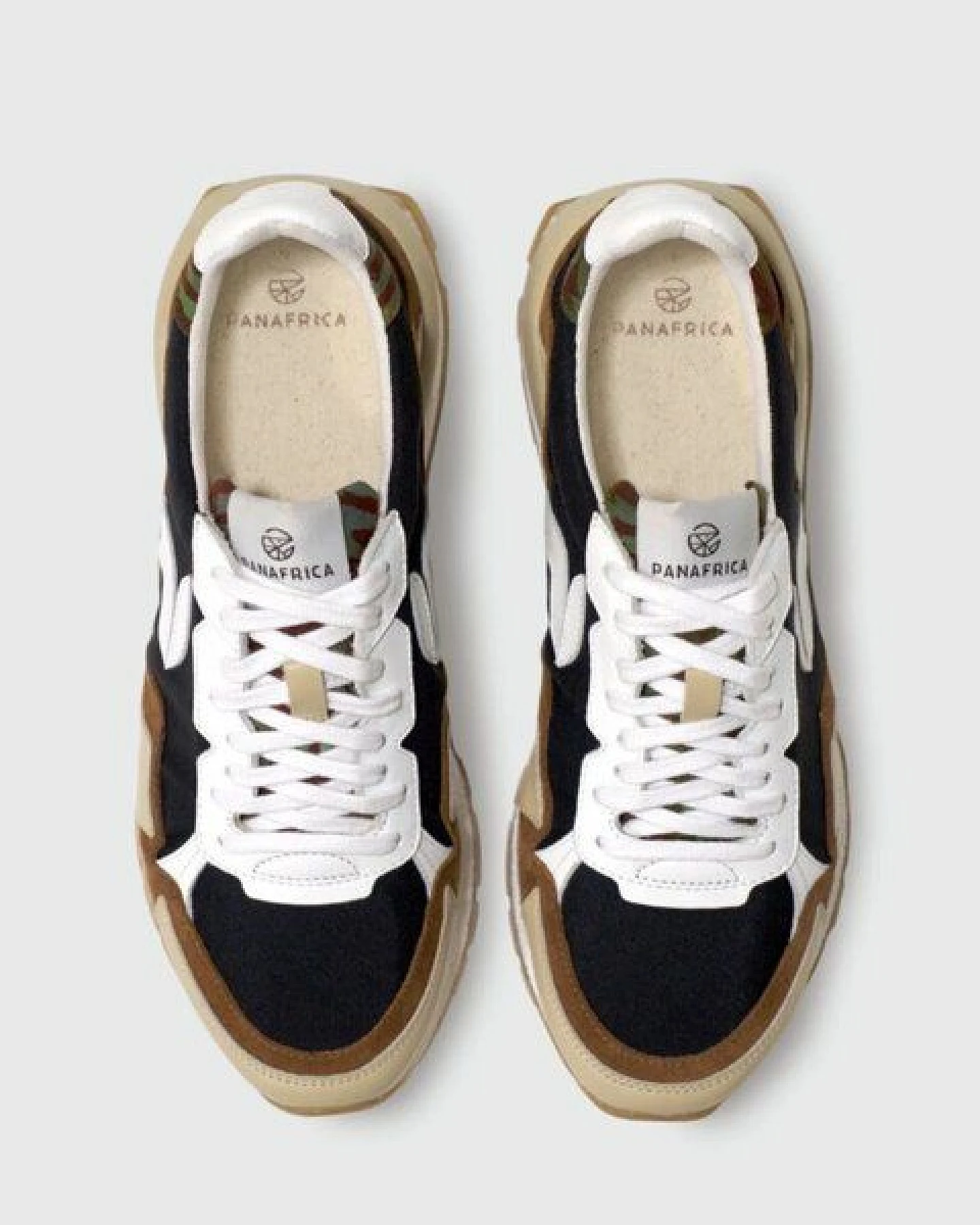PANAFRICA Akanda - Unisex Recycling Sneaker - White/Noir/Camo/Paon/Bleu/Verde/Arbousse – Ansicht 3