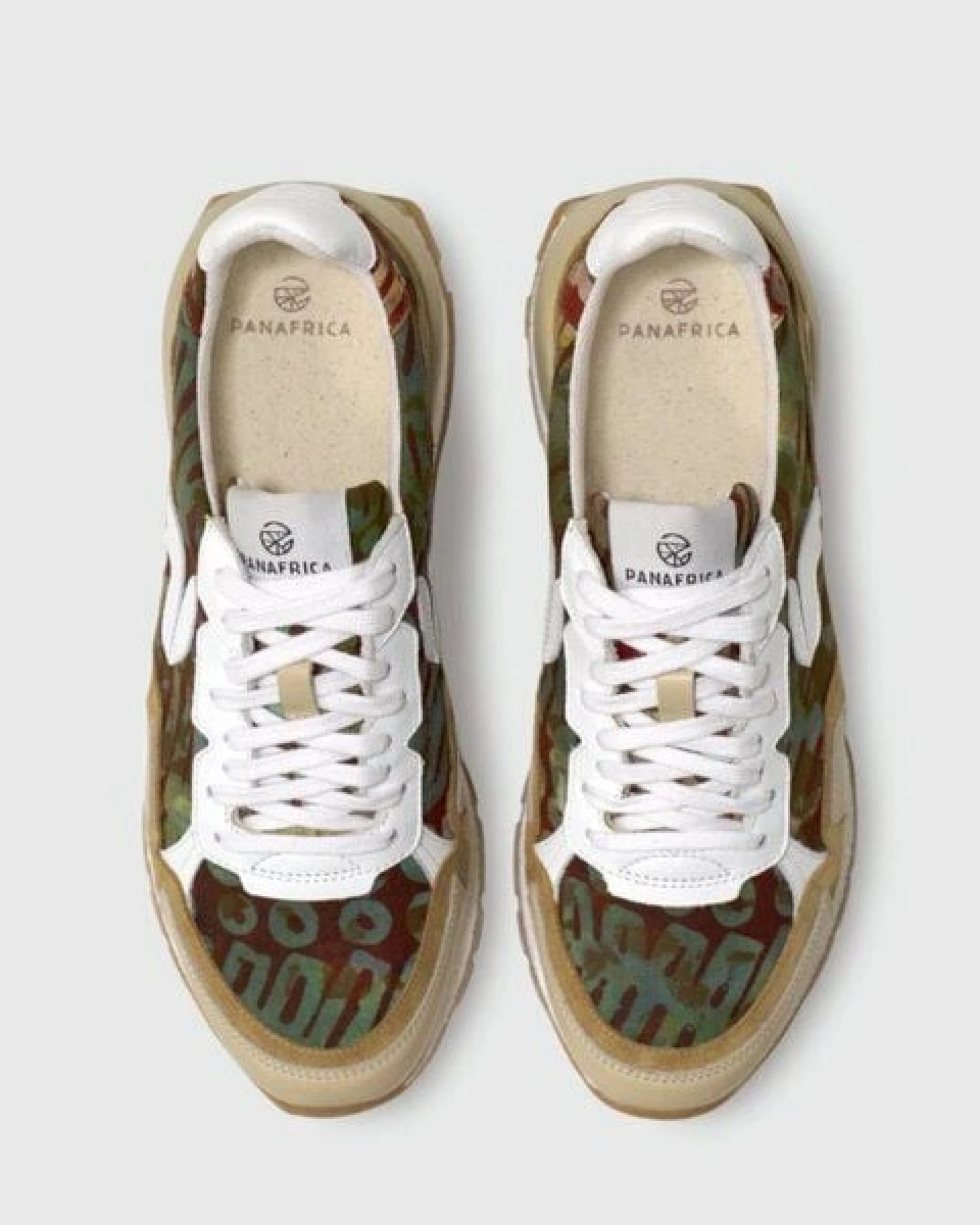 PANAFRICA Akanda - Unisex Recycling Sneaker - White/Noir/Camo/Paon/Bleu/Verde/Arbousse – Ansicht 3