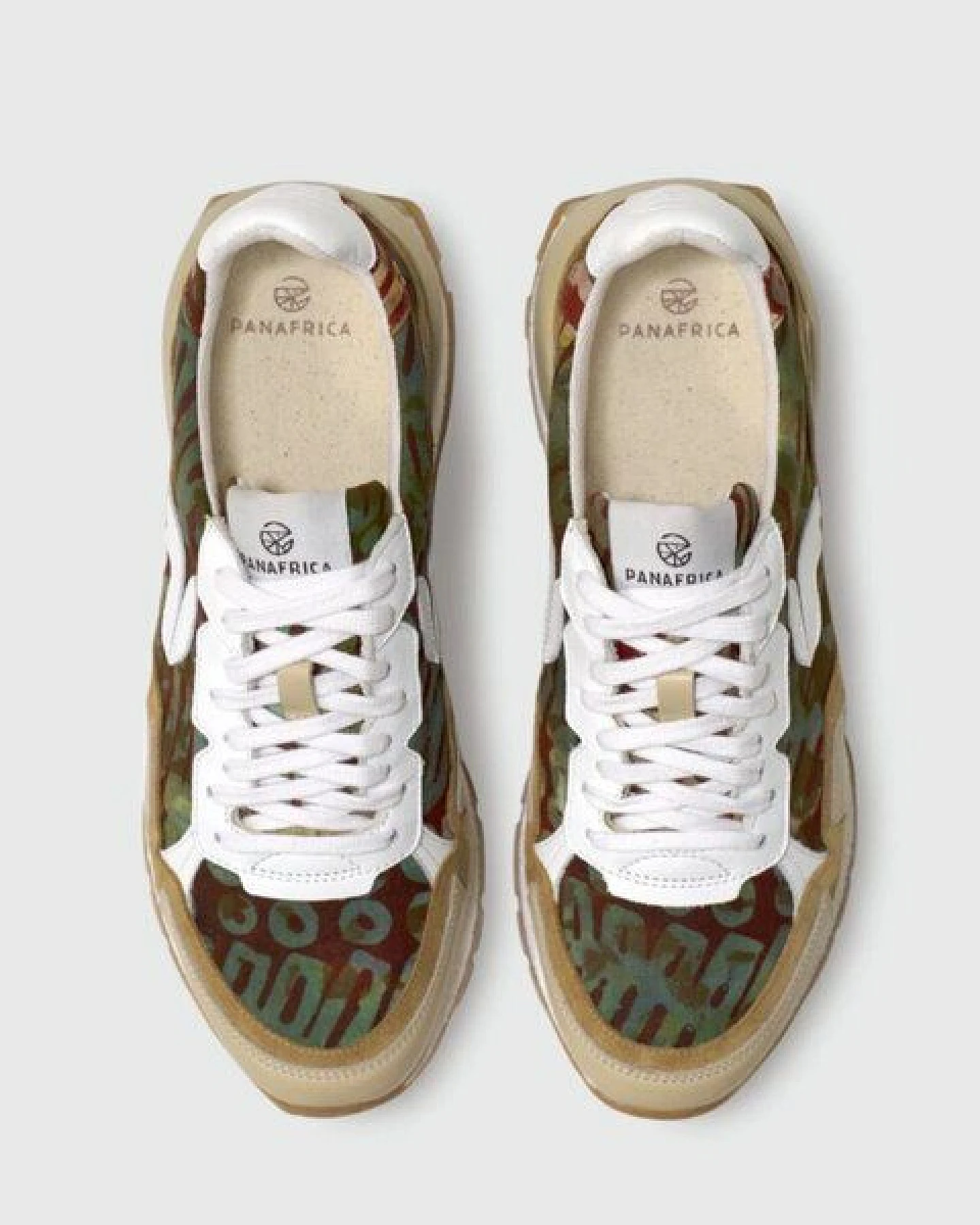 PANAFRICA Akanda - Unisex Recycling Sneaker - White/Noir/Camo/Paon/Bleu/Verde/Arbousse – Ansicht 3