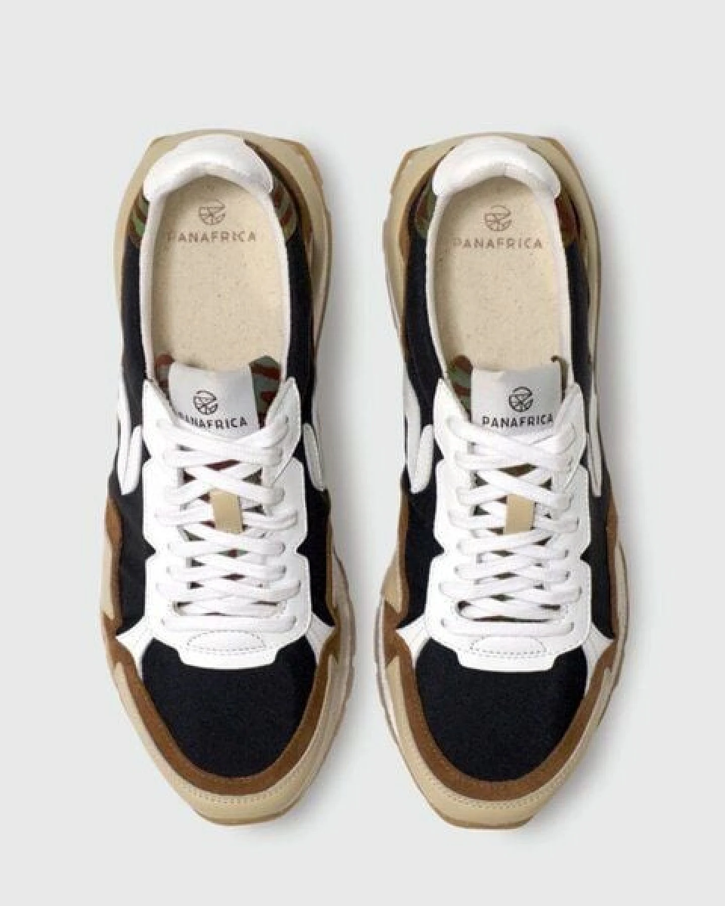 PANAFRICA Akanda - Unisex Recycling Sneaker - White/Noir/Camo/Paon/Bleu/Verde/Arbousse – Ansicht 3