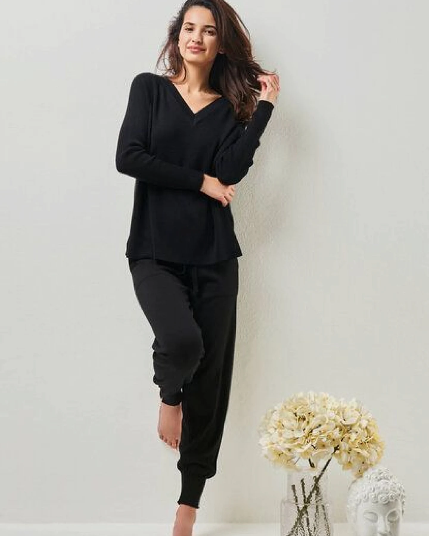 YOU LOOK PERFECT Merino Loungewear Set „Strickpullover Dorina & Strickhose Bella" – Ansicht 2