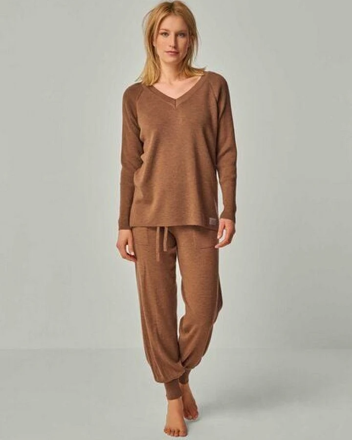 YOU LOOK PERFECT Merino Loungewear Set „Strickpullover Dorina & Strickhose Bella"