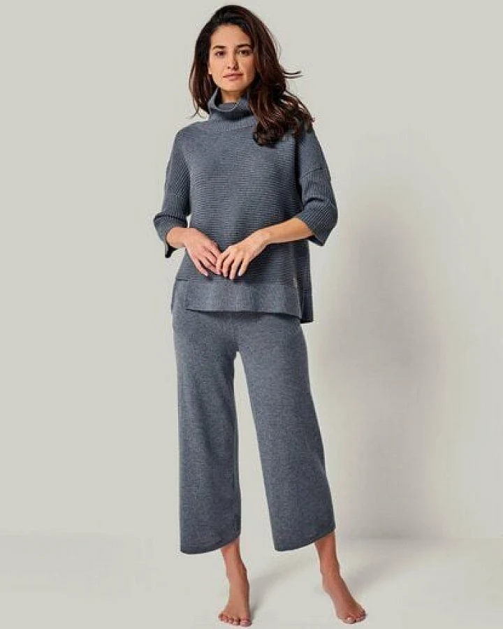 YOU LOOK PERFECT Merino Loungewear Set „Strickpullover Bailey & Strickhose Dana"