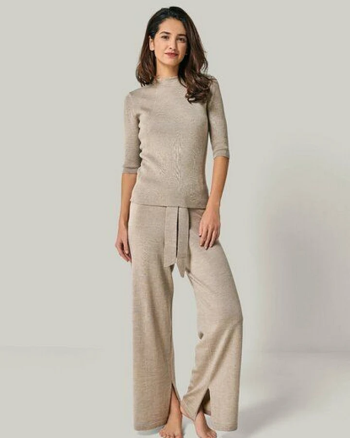 YOU LOOK PERFECT Merino Loungewear Set „Strickpullover Daria & Strickhose Bailey"