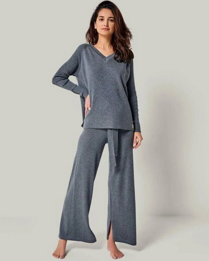 YOU LOOK PERFECT Merino Loungewear Set „Strickpullover Dorina & Strickhose Bailey"