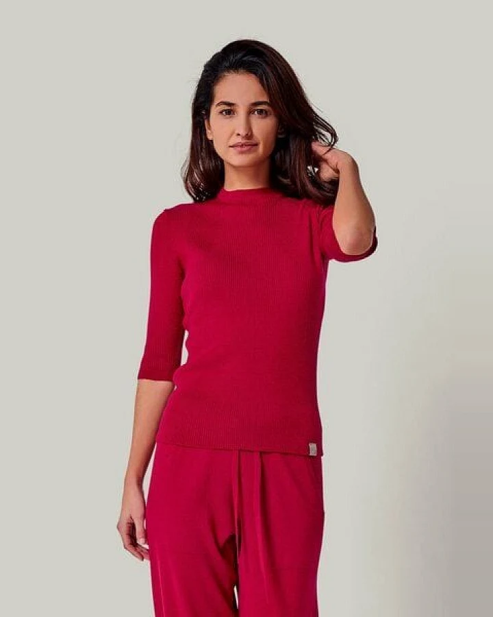 YOU LOOK PERFECT 100% Merino Halbarm-Strickpullover "Daria"
